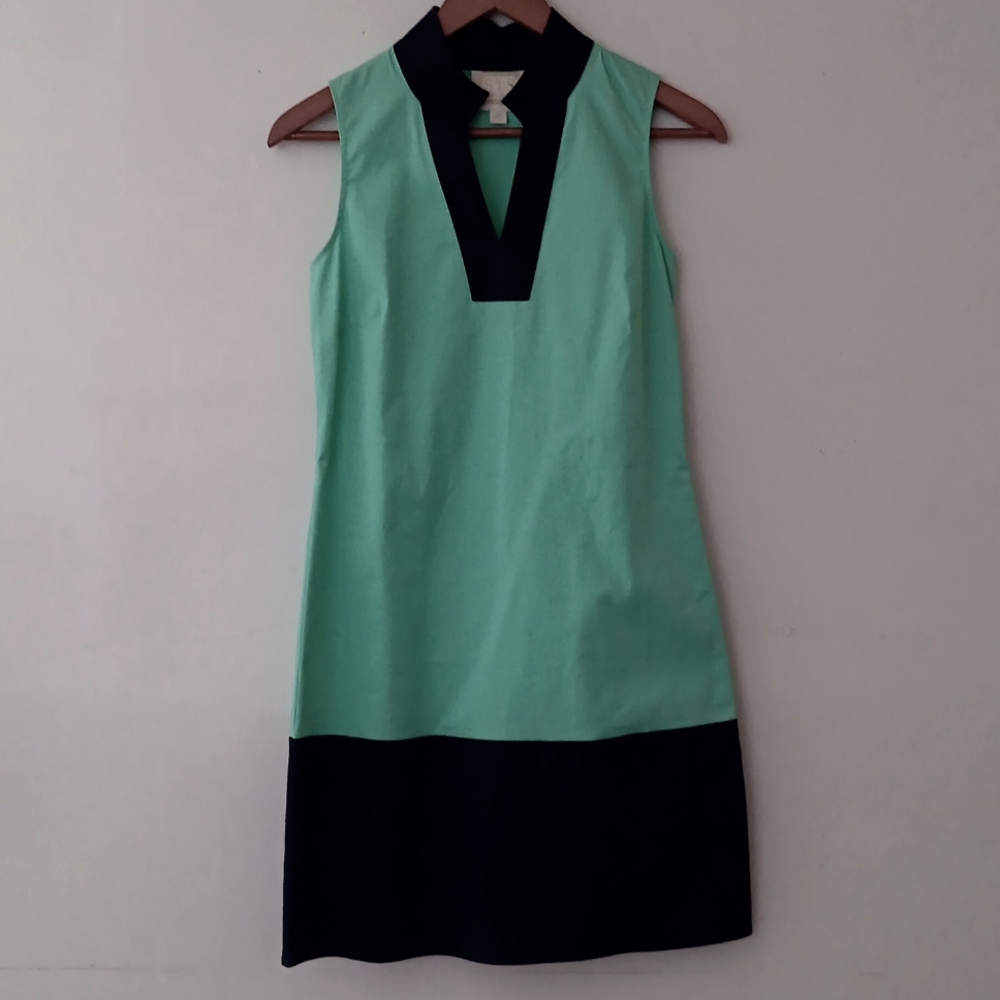 Sail to Sable  V Neck Colorblock Sheath Dress #1476